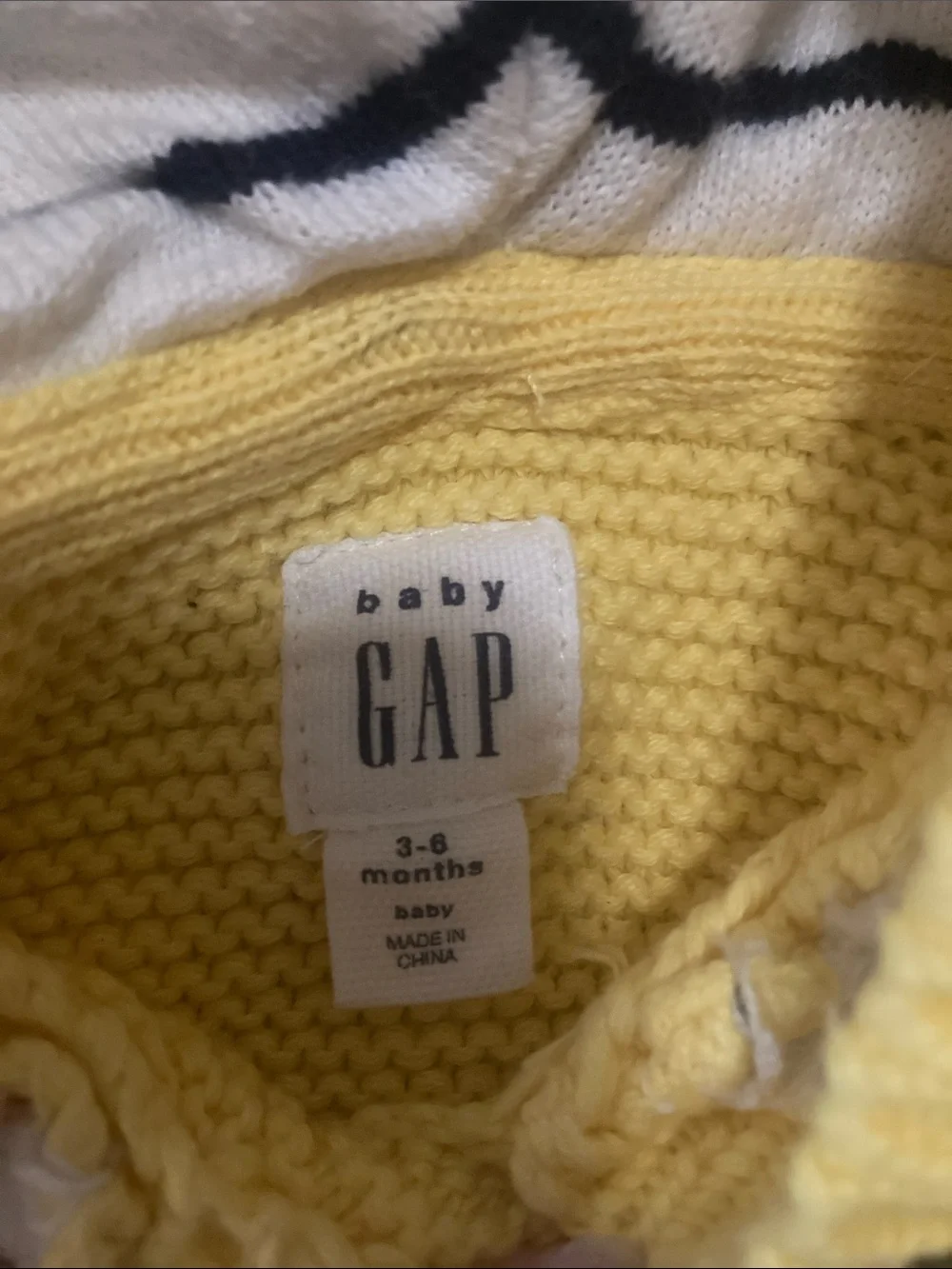 Baby Gap 3-6 months Yellow Eared Hooded Button Sweater